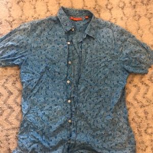 Tori Richard blu wave collared shirt